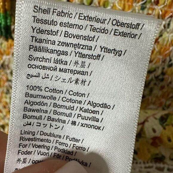 FARM Rio OFF WHITE CASHEW MIDI DRESS floral yellow size XS bodycon - Picture 9 of 9